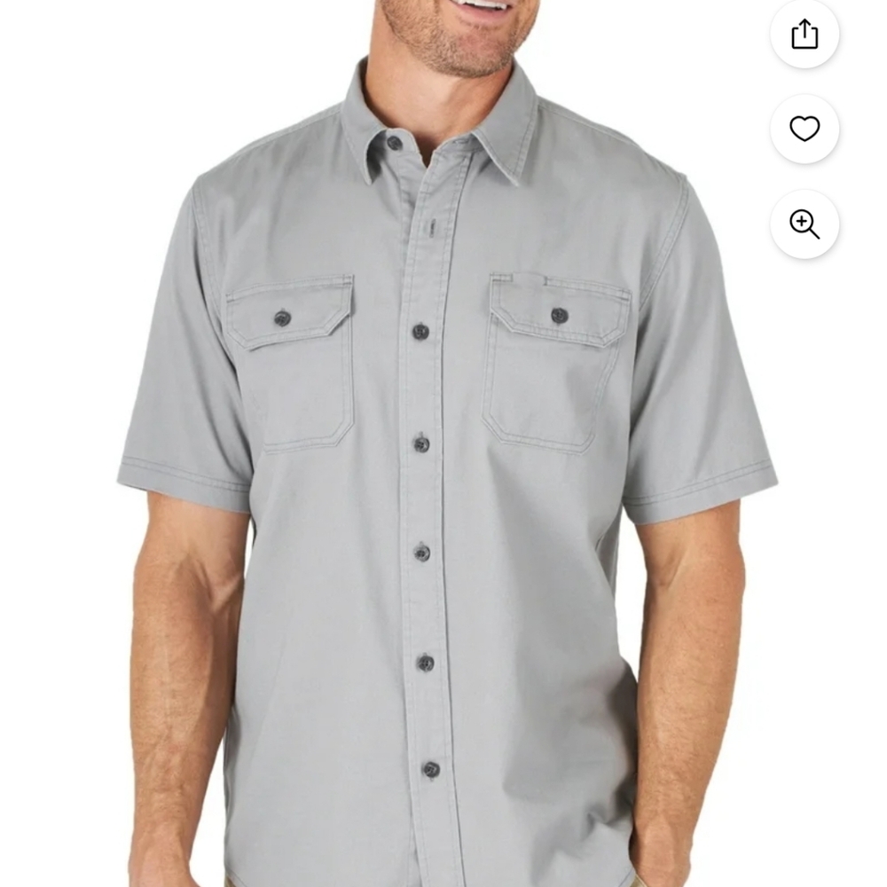 🎉3 For $15.....Wrangler Men Reelaxed Fit Short Sleeve Woven Shirt Size Medium